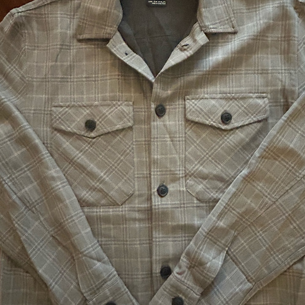 ZARA Men’s Gray Plaid Button Down Shirt Size M Casual Long Sleeve